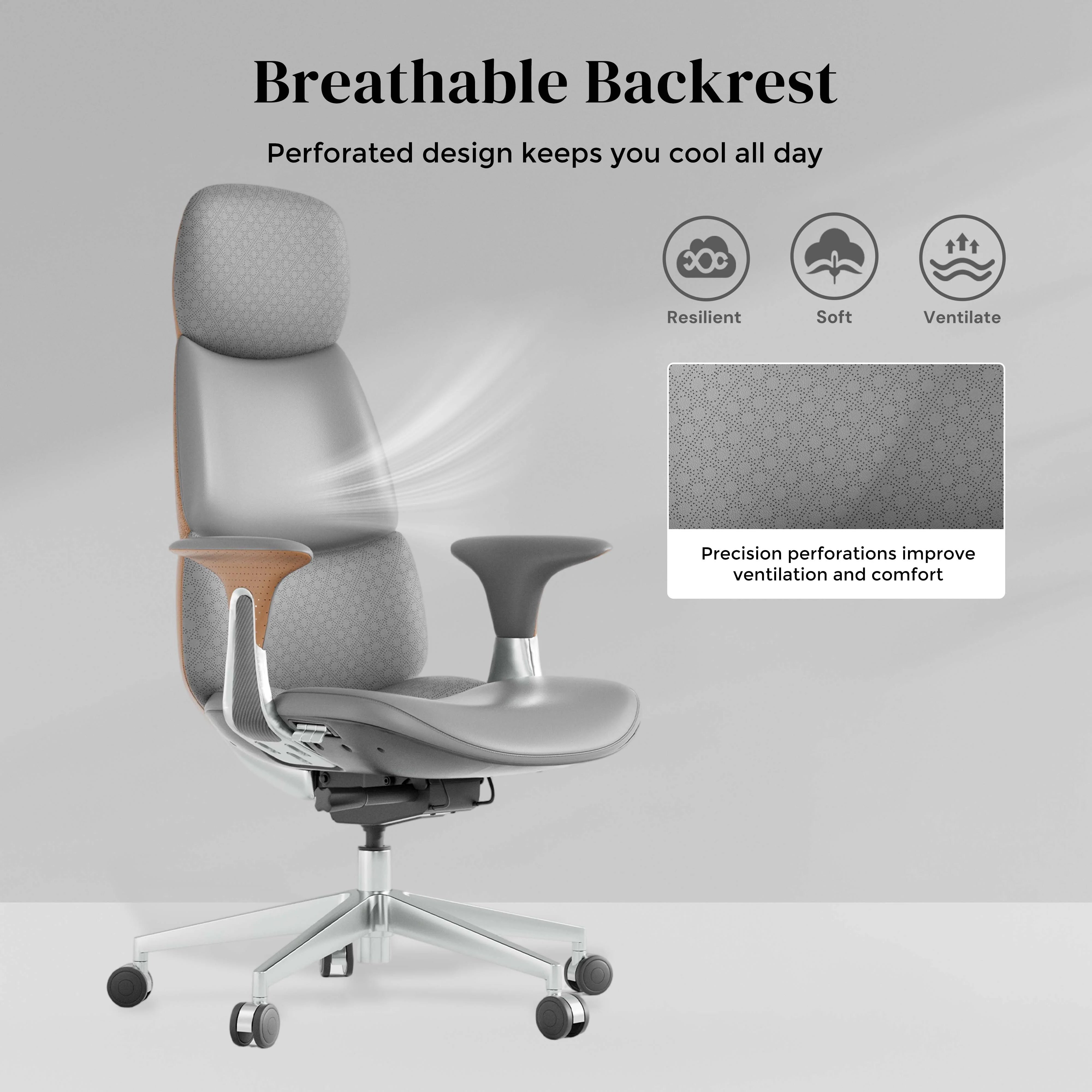 Nyla Leather Chair with Easy Adjustment