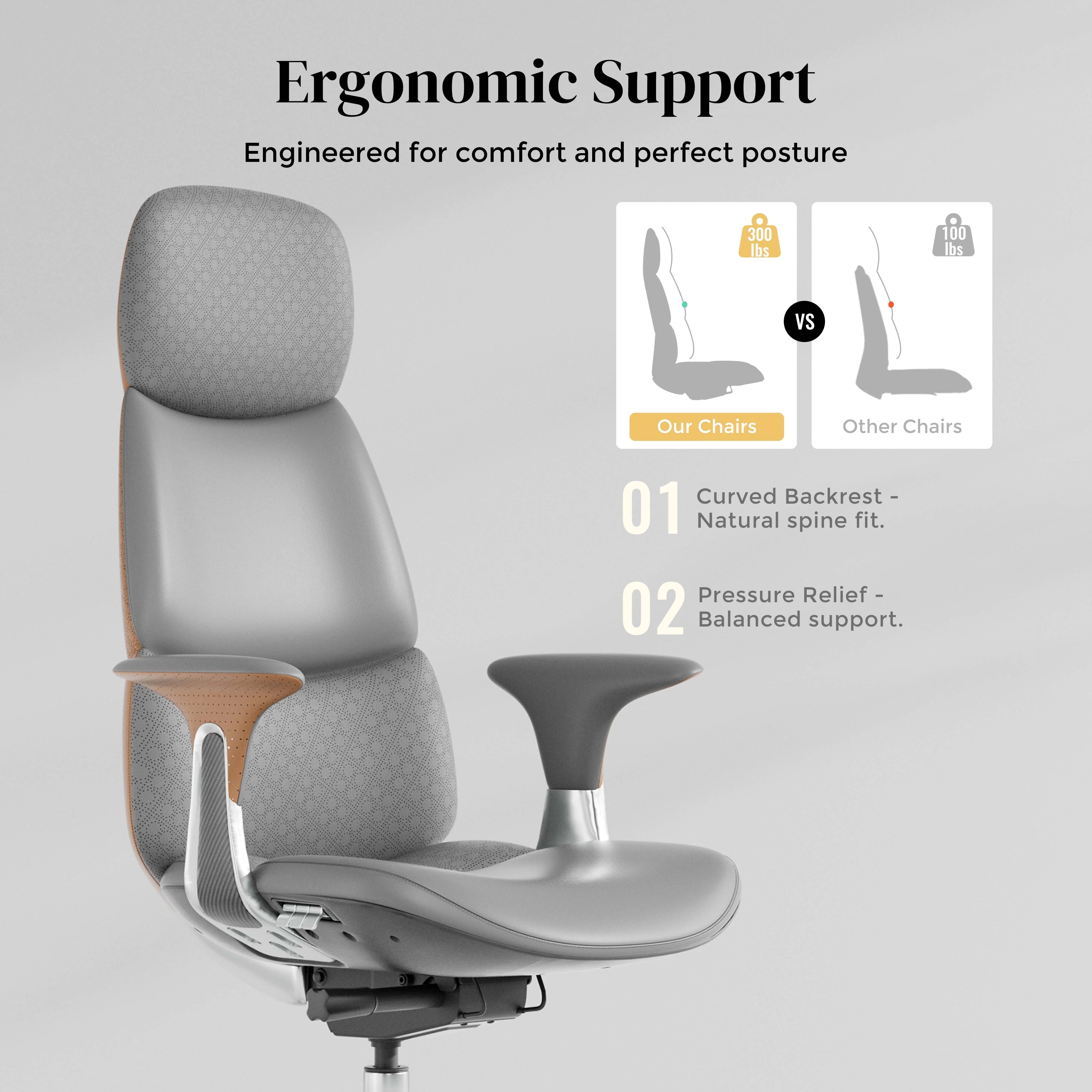 Nyla Leather Chair with Easy Adjustment