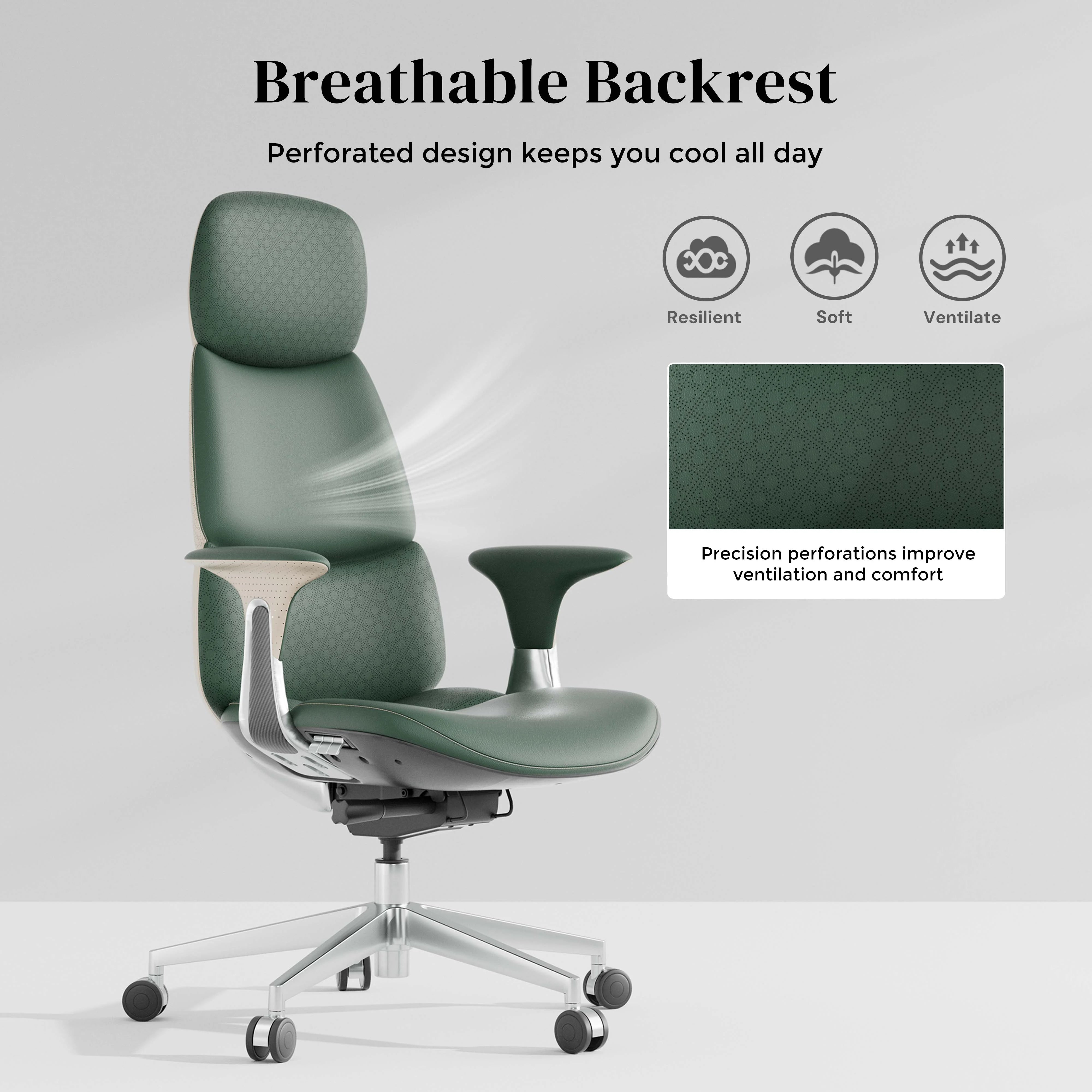 Nyla Leather Chair with Easy Adjustment