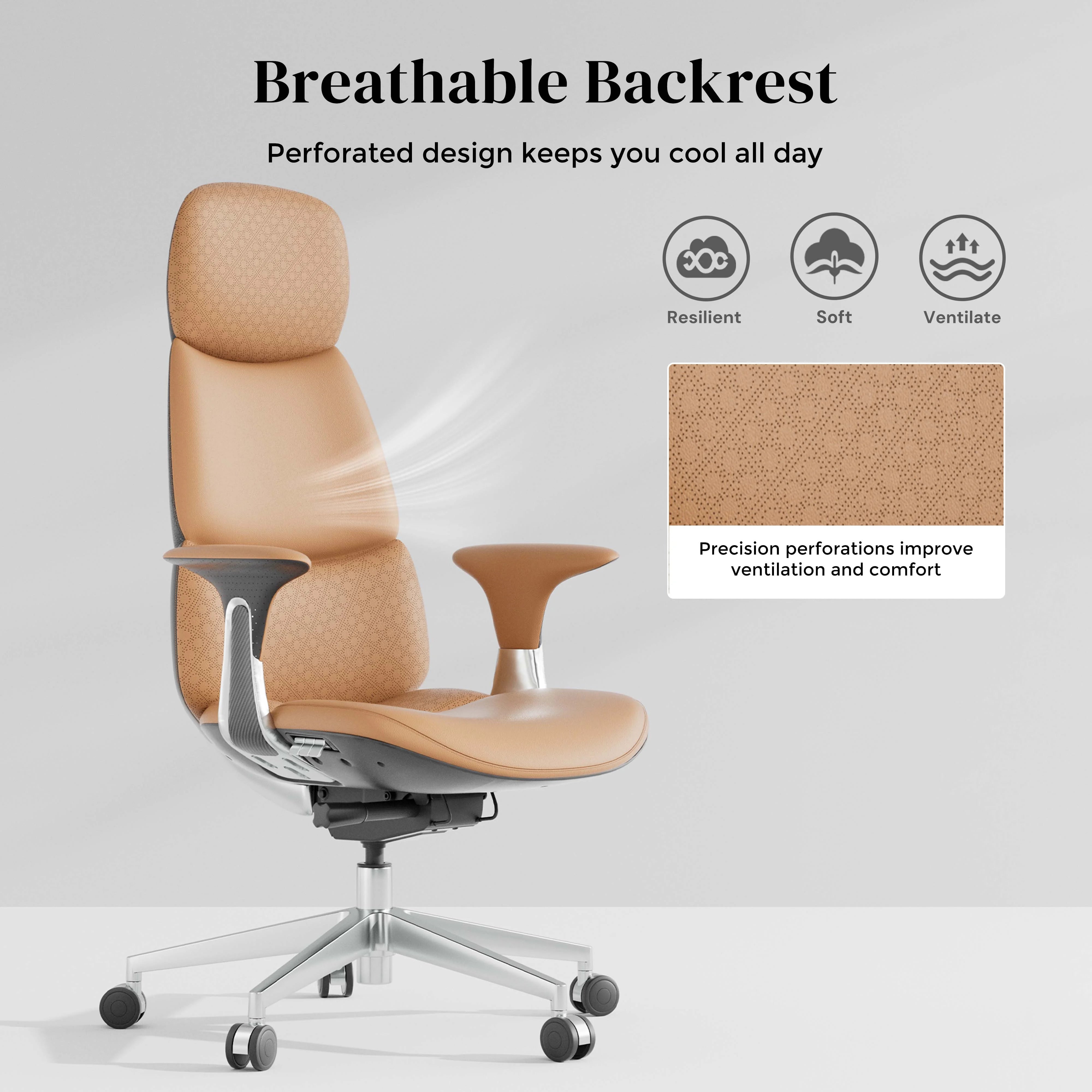 Nyla Leather Chair with Easy Adjustment