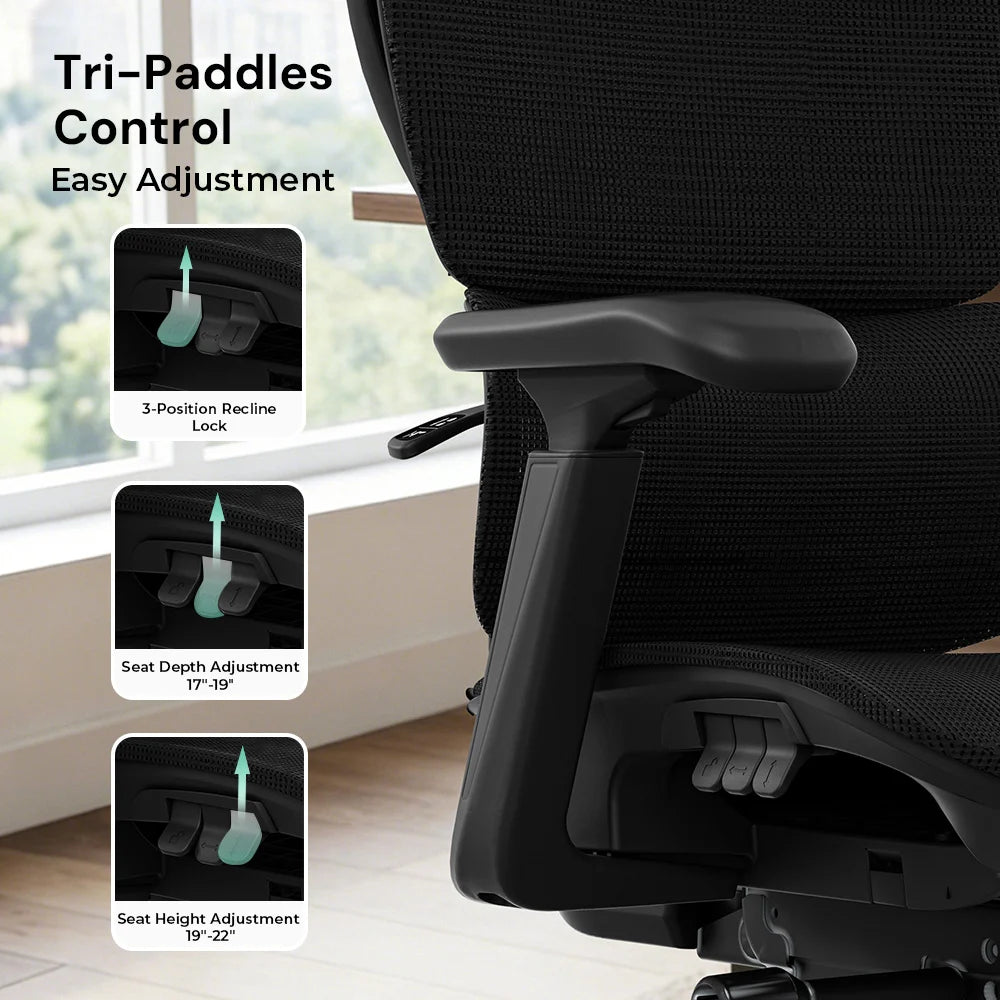 Welax-S7 Ergonomic Office Chair with Three-Button Adjustment