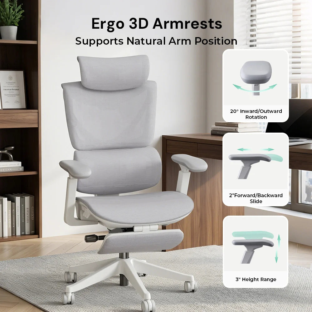 Welax-S7 Ergonomic Office Chair with Three-Button Adjustment