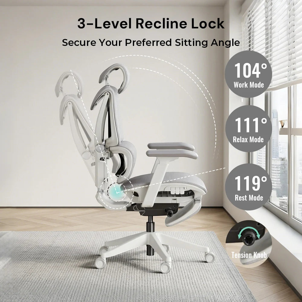 Welax-S7 Ergonomic Office Chair with Three-Button Adjustment