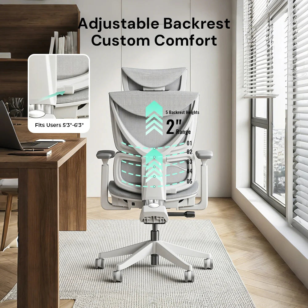 Welax-S7 Ergonomic Office Chair with Three-Button Adjustment