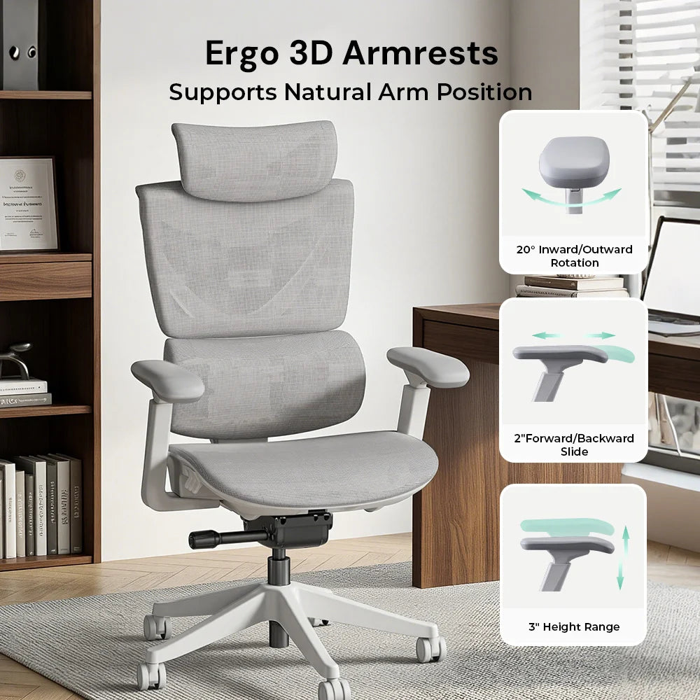 Welax-S7 Ergonomic Office Chair with Three-Button Adjustment