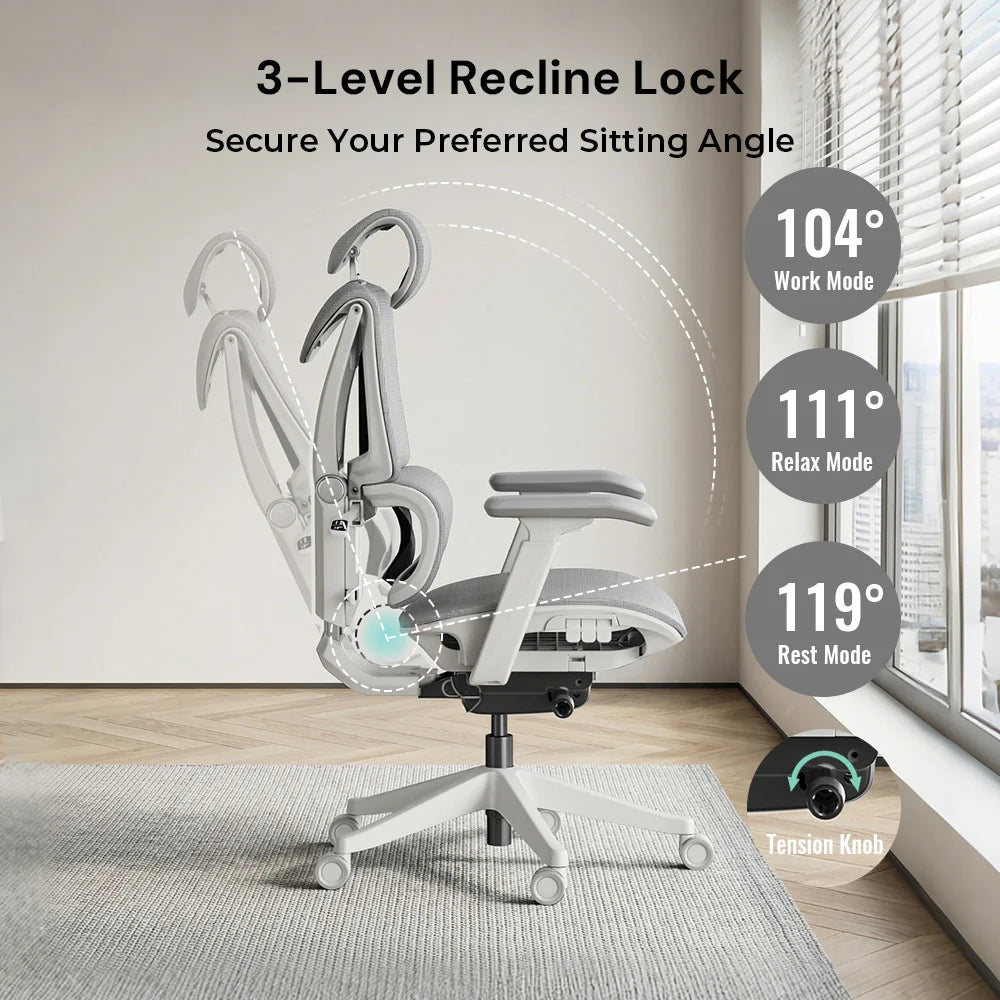Welax-S7 Ergonomic Office Chair with Three-Button Adjustment