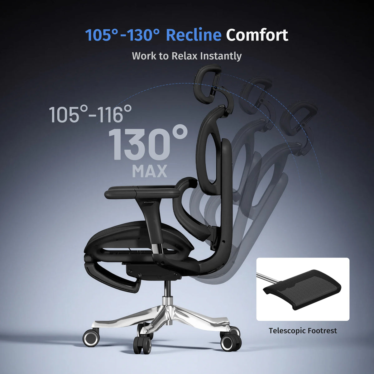 Welax-S9 Pro Ergonomic Office Chair with One-Touch Adjustment