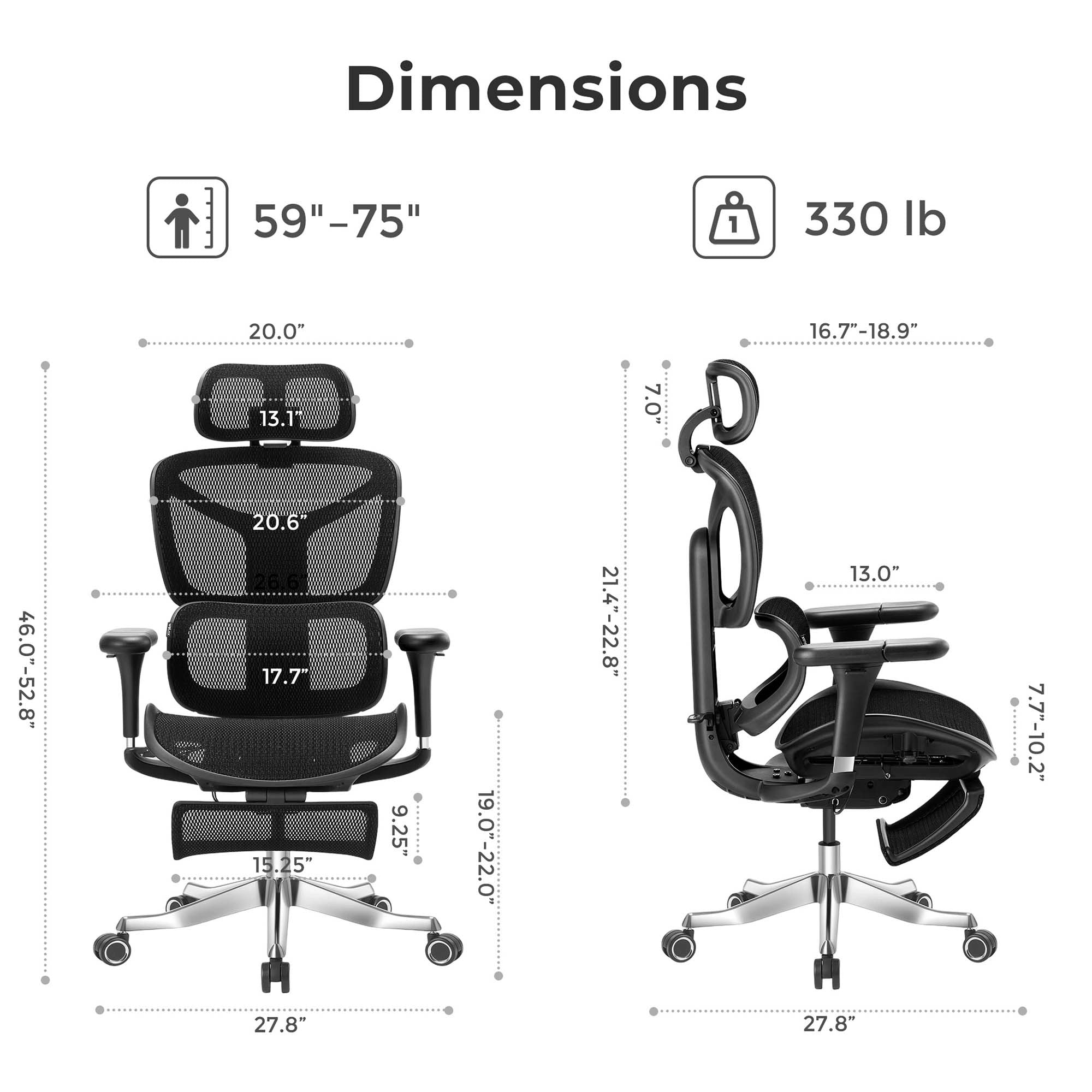 Welax-S9 Pro Ergonomic Office Chair with One-Touch Adjustment