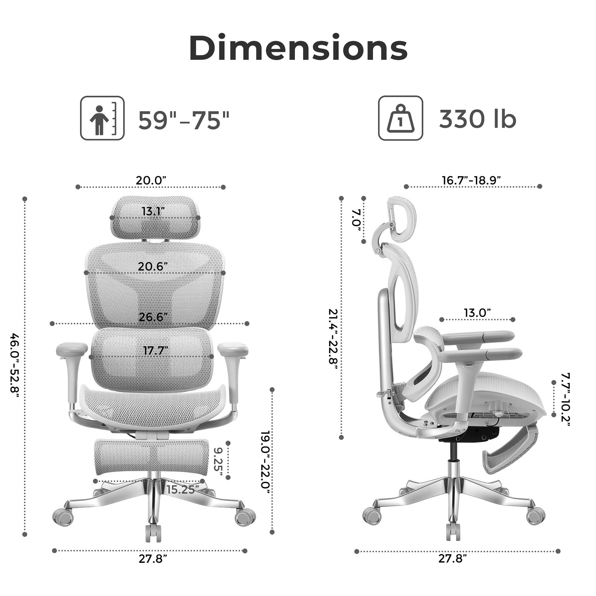 Welax-S9 Pro Ergonomic Office Chair with One-Touch Adjustment