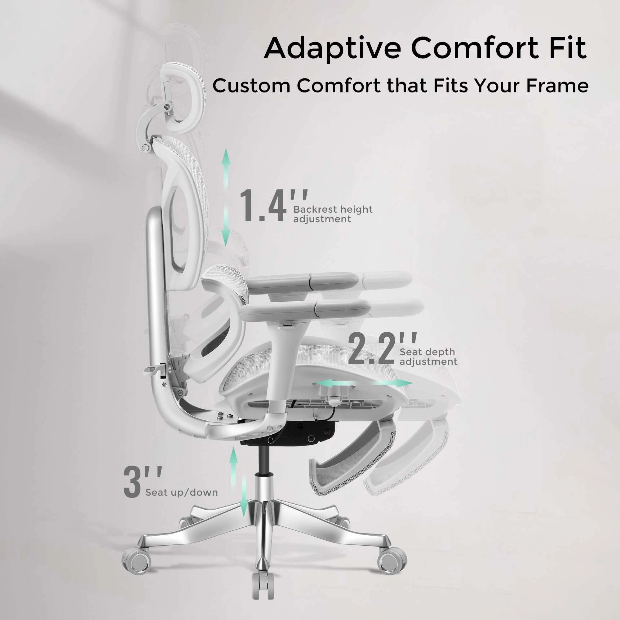 Welax-S9 Pro Ergonomic Office Chair with One-Touch Adjustment