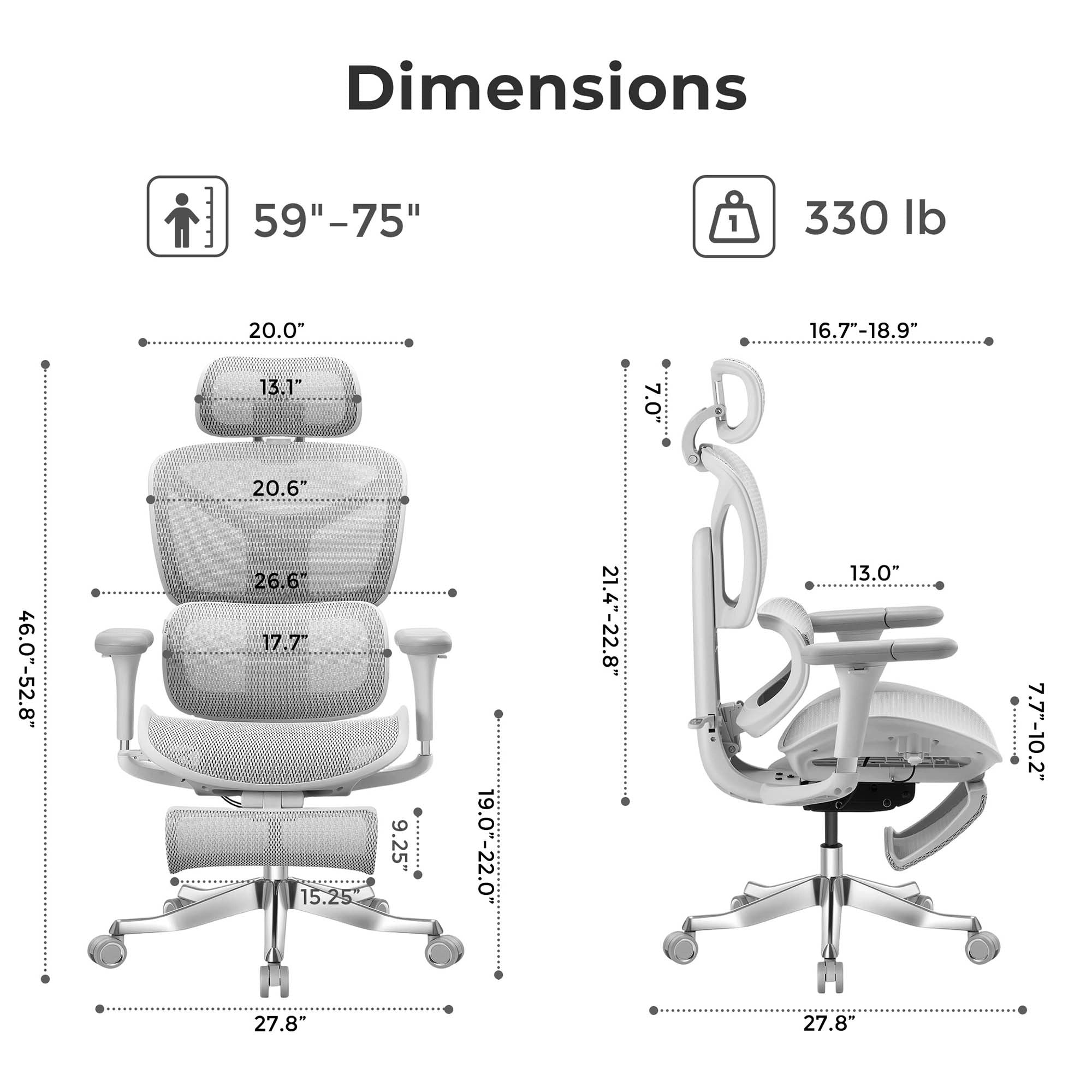 Welax-S9 Pro Ergonomic Office Chair with One-Touch Adjustment